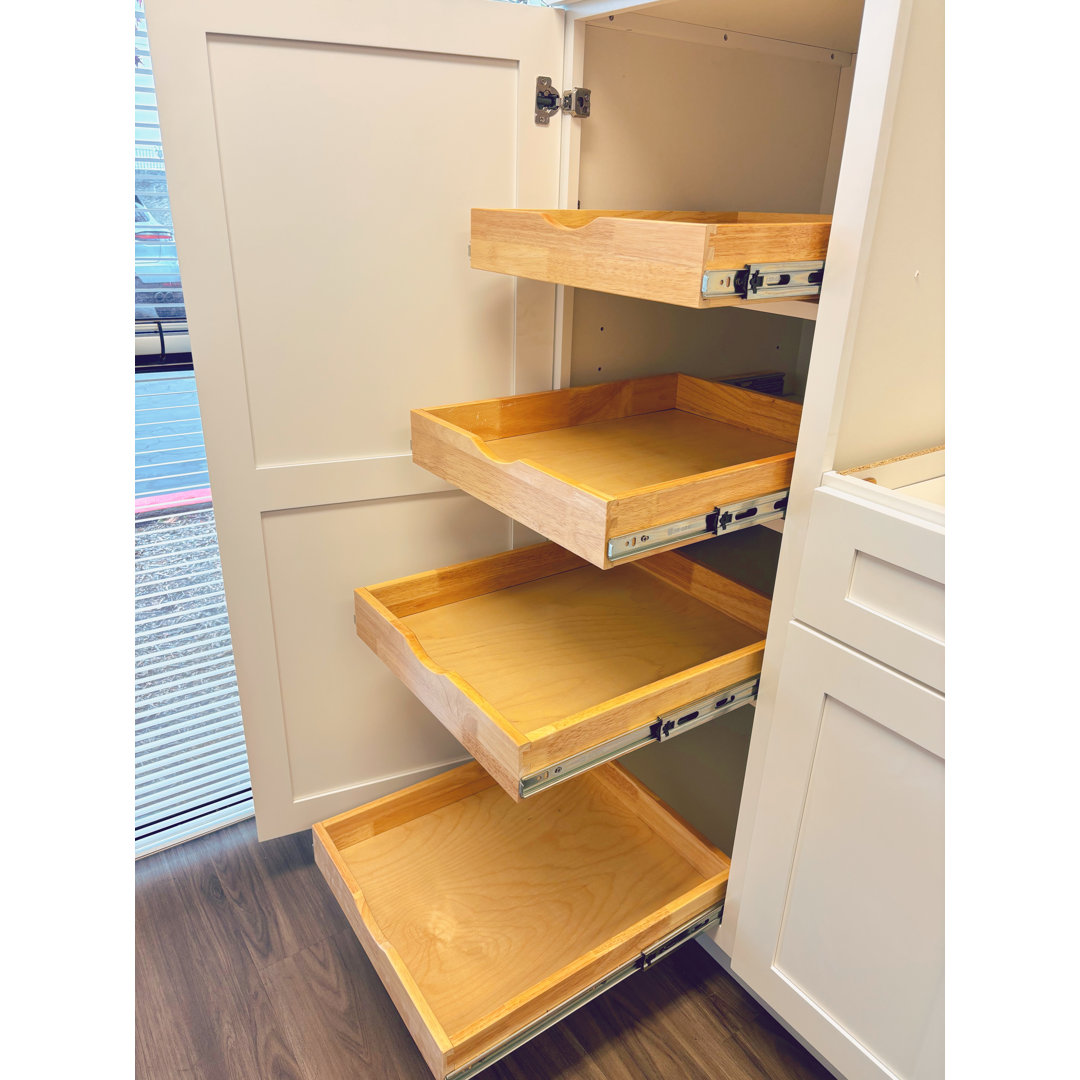 Prestridge Pre-Assembled Solid Wood Pull Out Cabinet Organizer Drawer with Soft Close Full Extension Slides